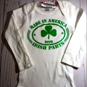 Infant onsie Made in America with Irish Parts